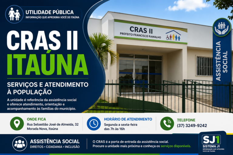 CRAS II Itaúna oferece serviços e atendimento à população no bairro Morada Nova