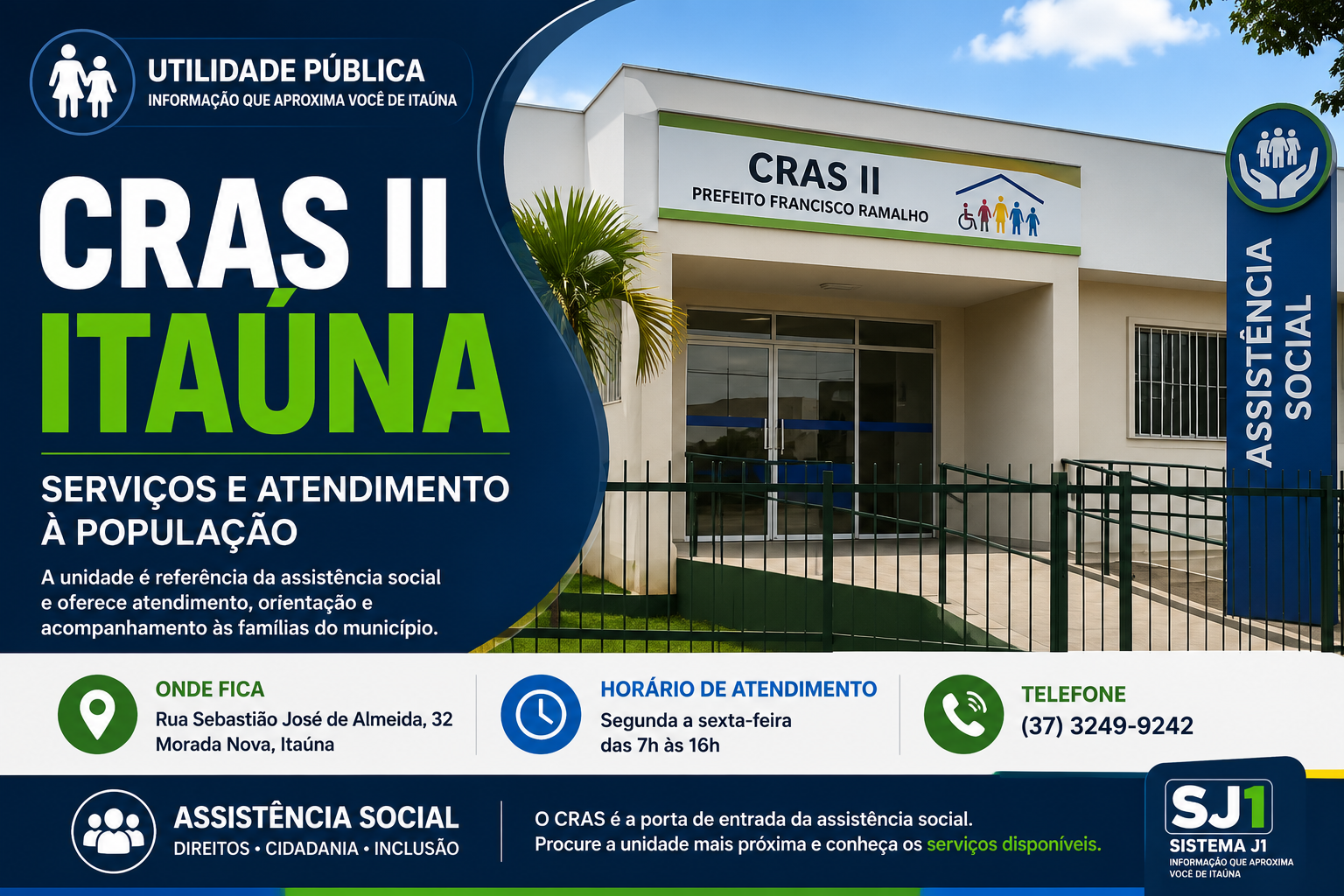 CRAS II Itaúna: saiba onde fica e quais serviços podem ser acessados pela população