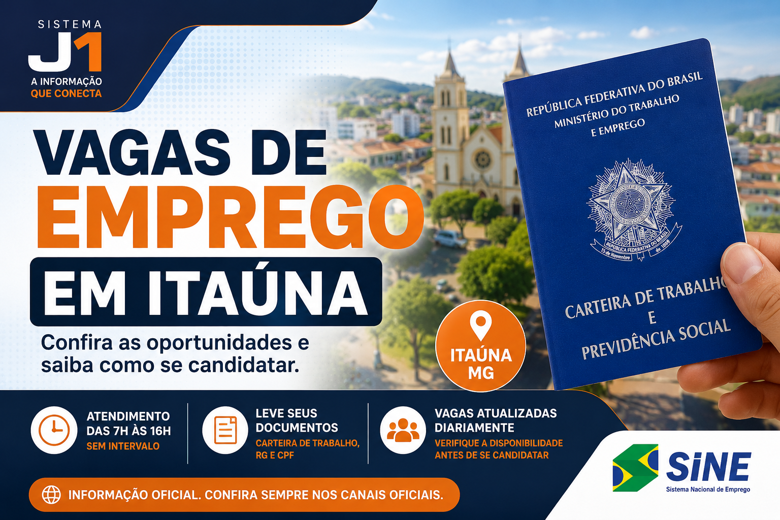 SINE Itaúna tem novas vagas de emprego; veja como se candidatar