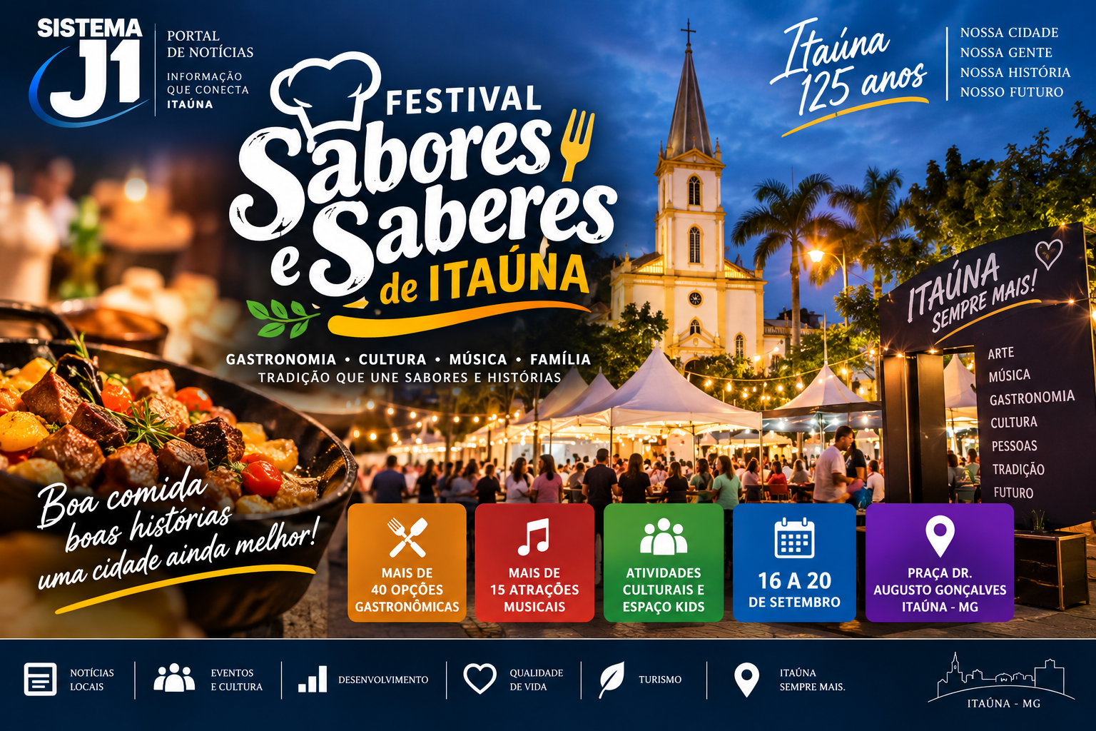 Festival Sabores e Saberes de Itaúna começa nesta quarta; veja programação