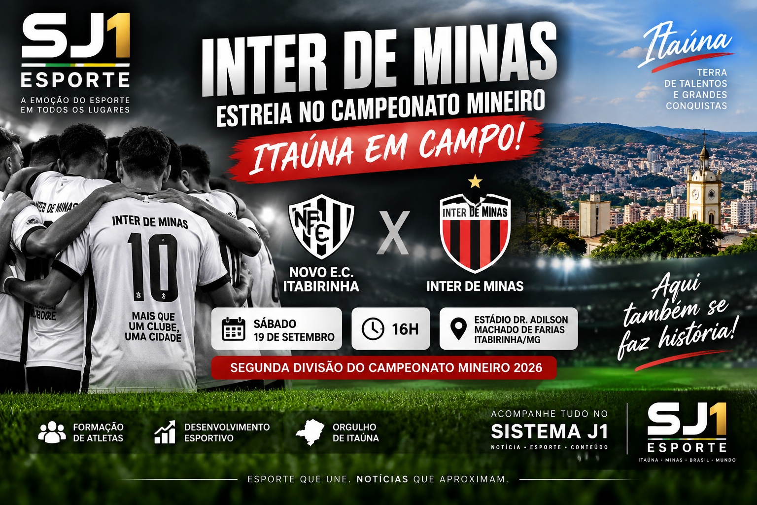 Inter de Minas estreia no Mineiro e leva o nome de Itaúna à competição