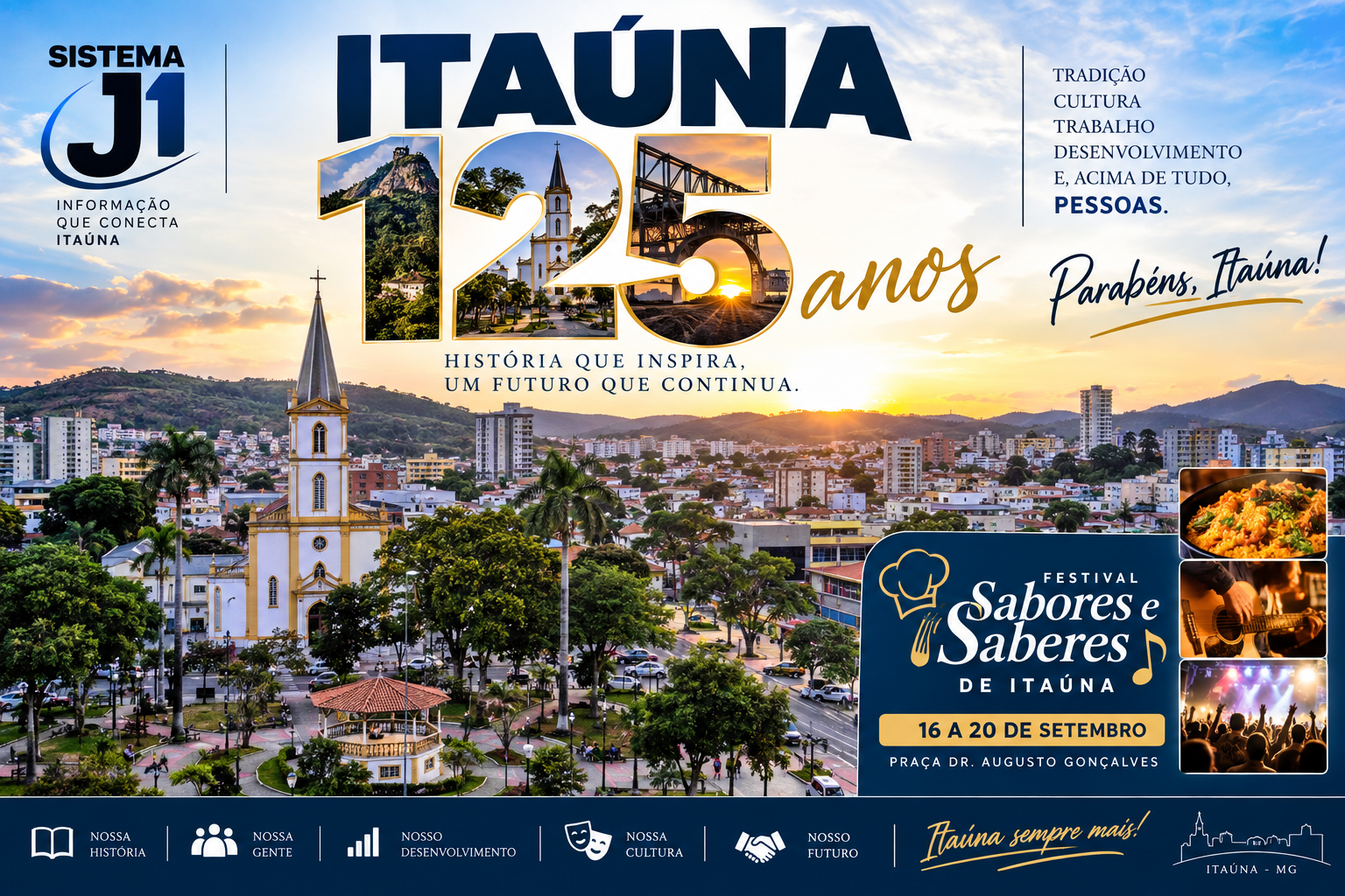 Itaúna completa 125 anos nesta quarta-feira e celebra história, cultura e desenvolvimento